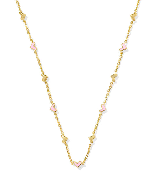 Kendra Scott Haven Strand Necklace Gold Pink Enamel-Necklaces-Kendra Scott-CR 09/30/24, FD 10/01/24, N1708GLD-The Twisted Chandelier