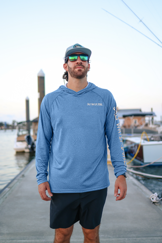 Men's Redfish Classic Performance Hoodie - Light Blue-Top-SALT WATER SOUL-Men's,NewArrival,Tops Collection-The Twisted Chandelier