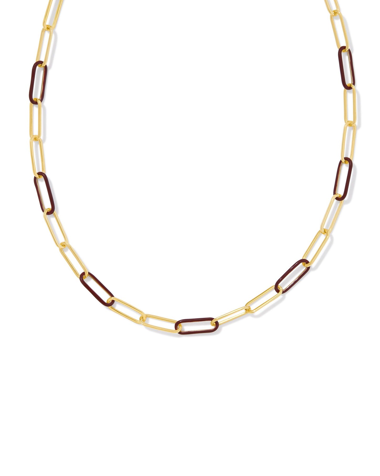 Kendra Scott Ainsley Convertible Chain Necklace Gold Burgundy Enamel-Necklaces-Kendra Scott-CR 07/31/24,FD 07/31/24,gameday,Max Retail,N00718GLD-The Twisted Chandelier