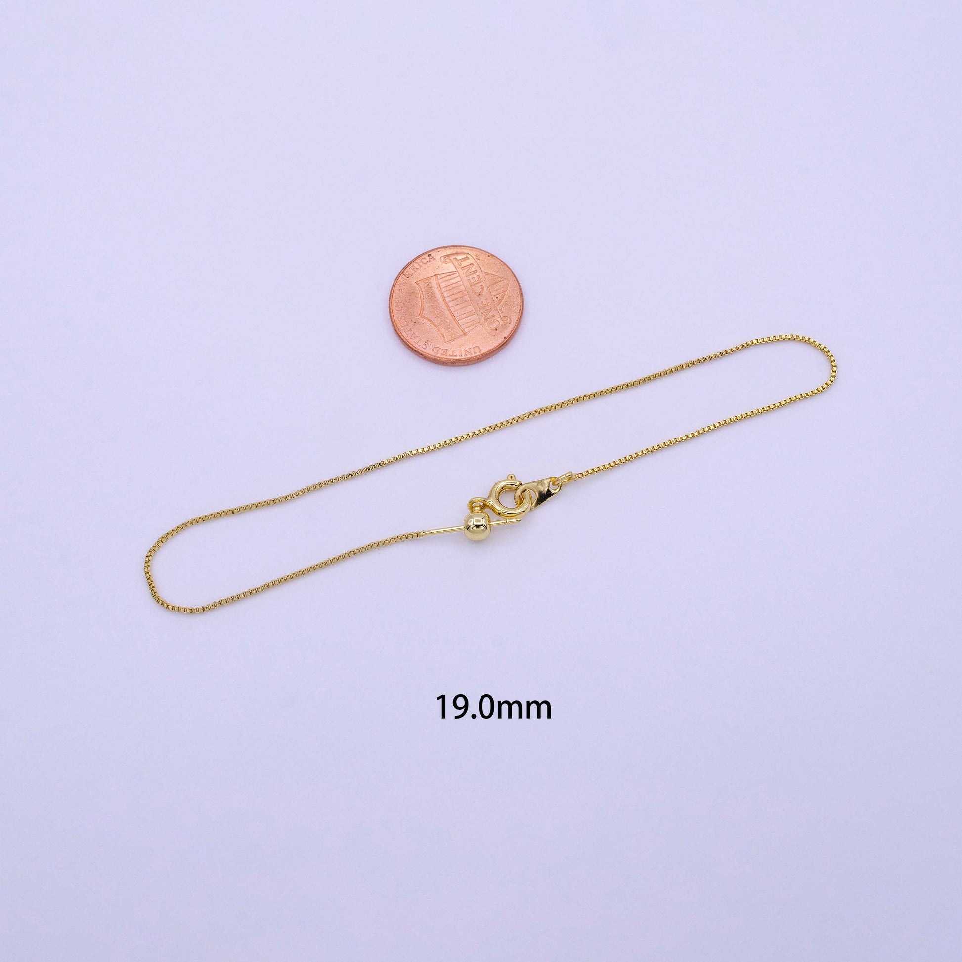 1x 16.5"/19"Gold Filled Adjustable Box Chain Slider Necklace-Aim Eternal-The Twisted Chandelier