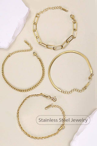 Stainless Steel Waterproof Tarnish Free Bracelet-JOSSLYN by wall to wall-40B112-The Twisted Chandelier