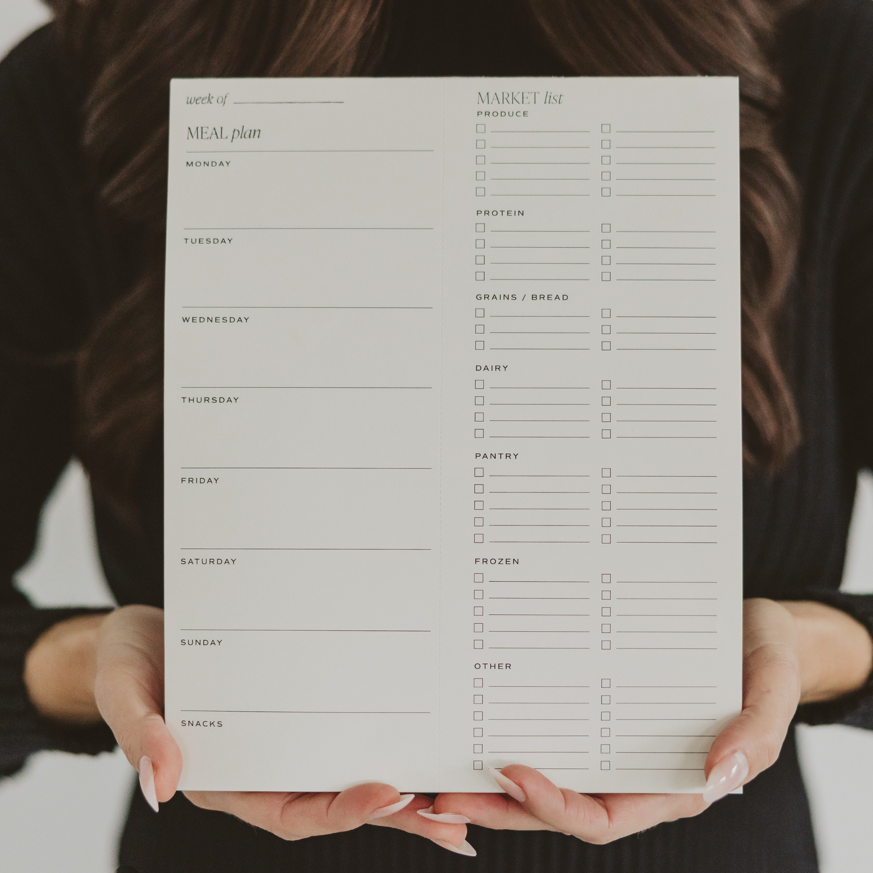 Weekly Meal Plan Notepad - Stationery & Market List-Sweet Water Decor-The Twisted Chandelier