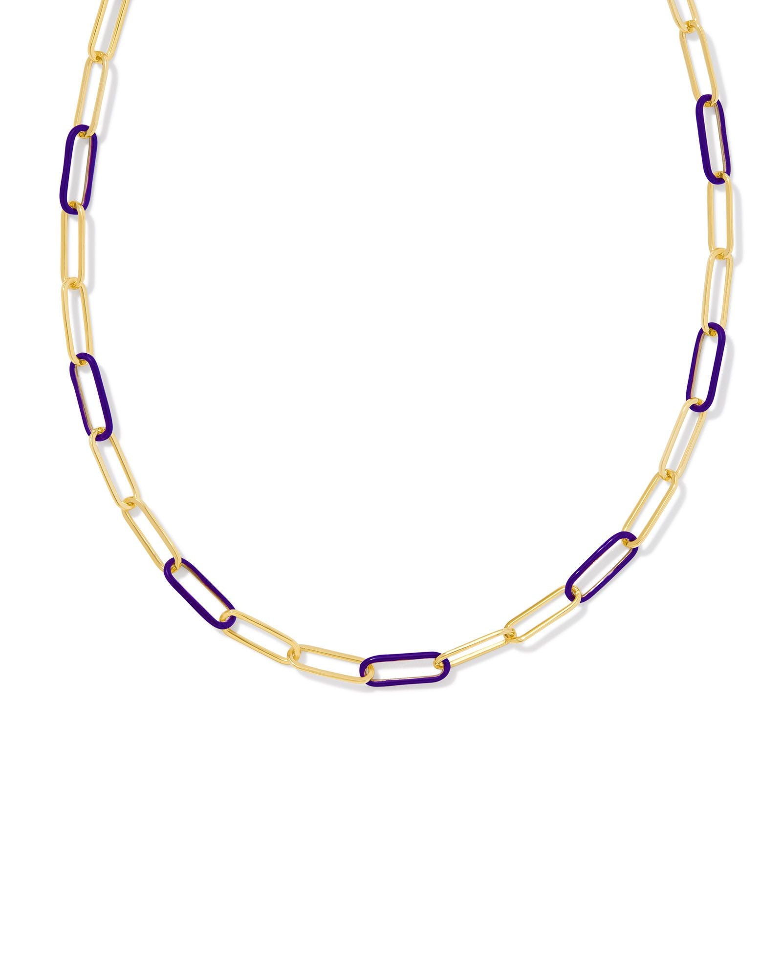 Kendra Scott Ainsley Convertible Chain Necklace Gold Purple Enamel-Necklaces-Kendra Scott-CR 07/31/24,FD 07/31/24,gameday,Max Retail,N00718GLD-The Twisted Chandelier