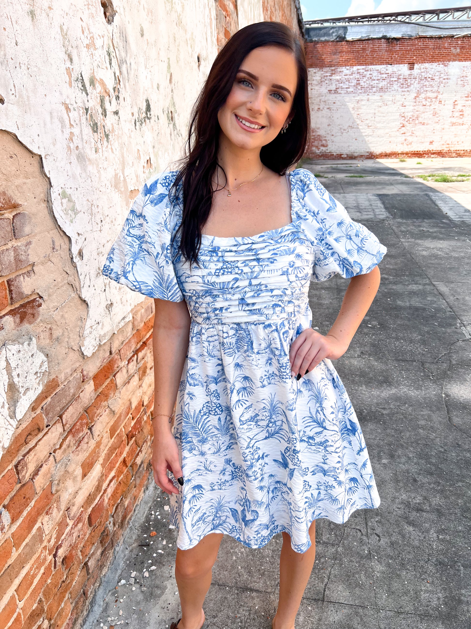 Faye Printed Puff Sleeve Mini Dress-VERY J-07/24/25,08/13/25,1st md,Bin b2,DJR,FD 06/17/25,OGP 42,OGP 59.99-The Twisted Chandelier