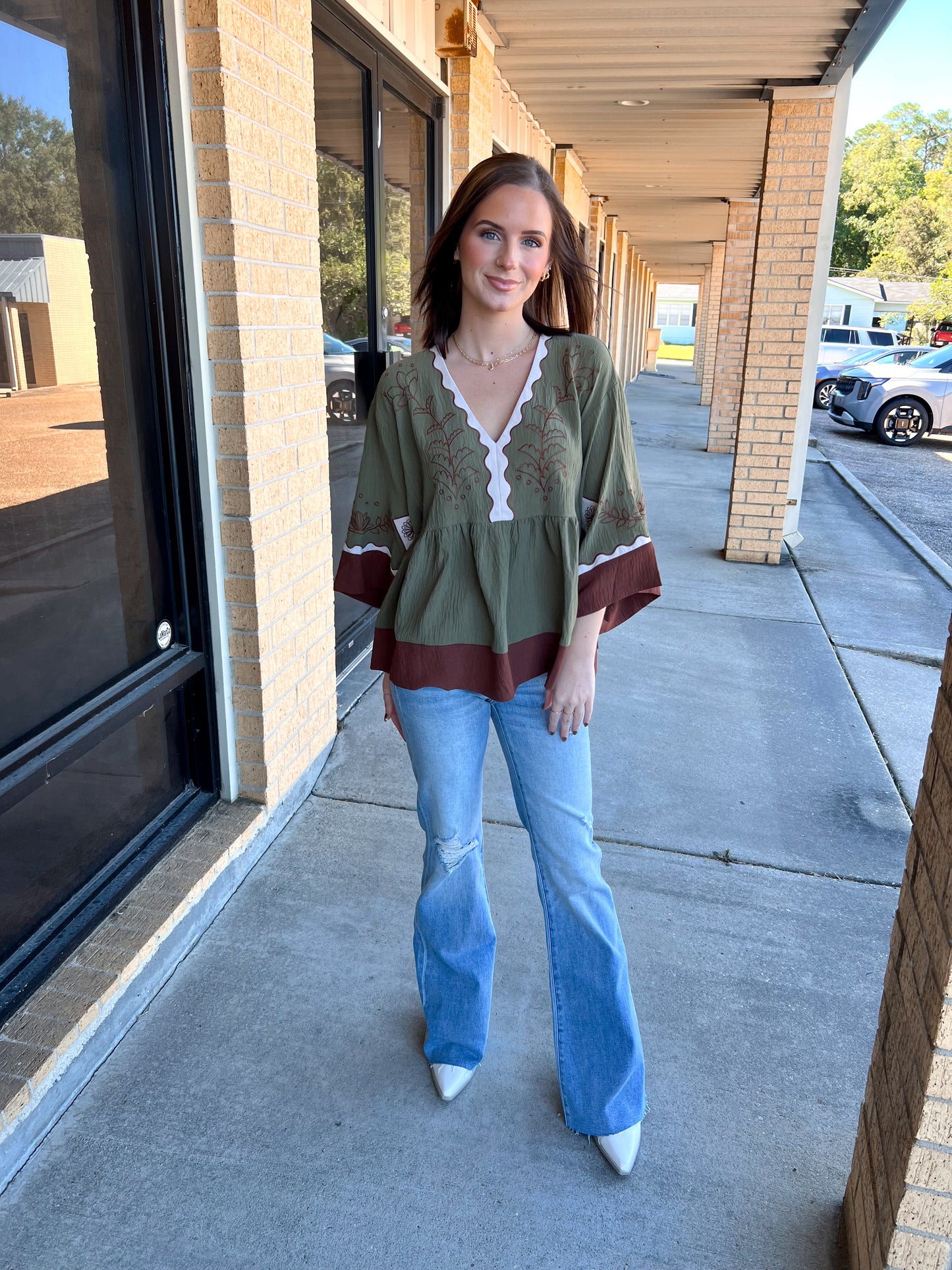 Maren Color Block Airflow Oversized Peasant Blouse-Oddi-Bin B4,FD 10/23/25,Tops Collection-The Twisted Chandelier