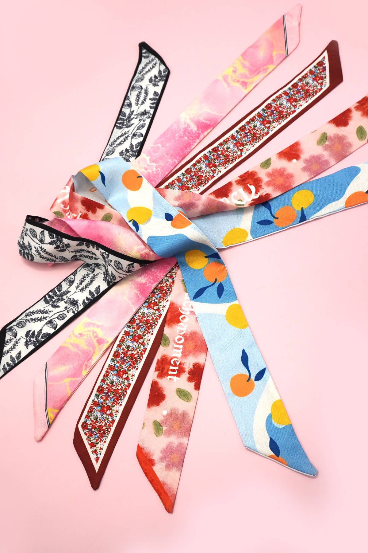 Soft Silky Skinny Twilly Scarf Necklace Wrap-JOSSLYN by wall to wall-The Twisted Chandelier