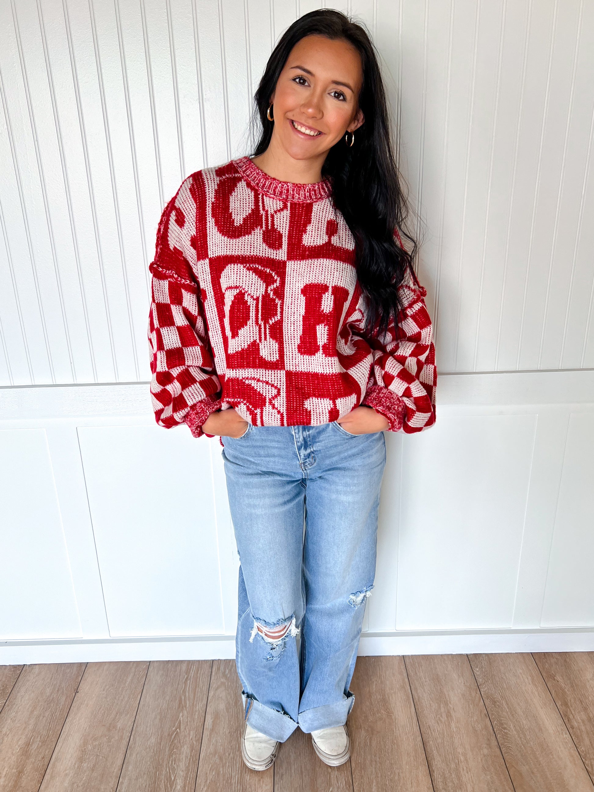 Oversized Sweater With Hohoho-Sweater-Fantastic Fawn-Bin a1,IFKT51707-09-The Twisted Chandelier