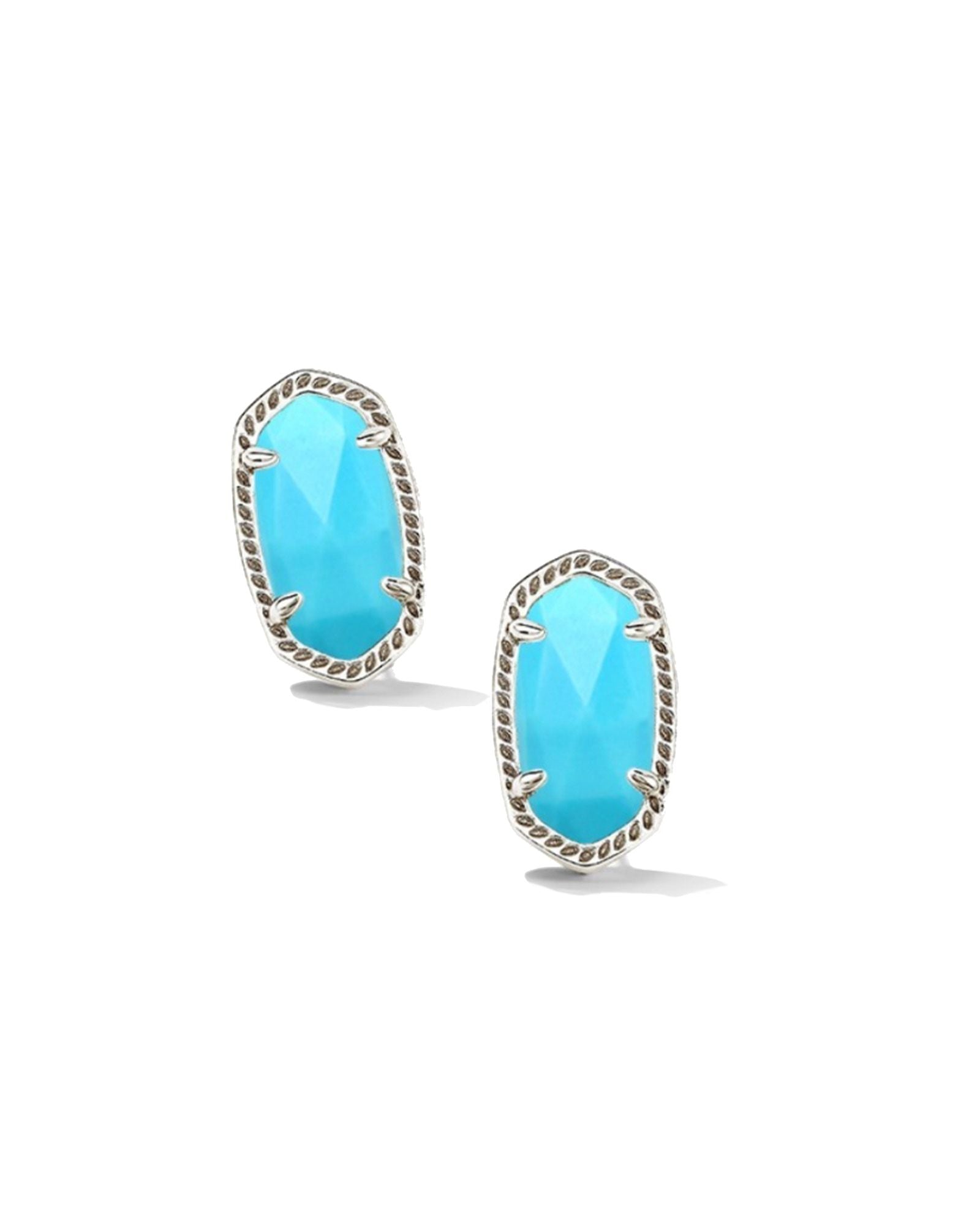 Kendra Scott Ellie Stud Earrings Silver Turquoise Magnesite-Earrings-Kendra Scott-Created - 01/15/24, E6031RHD-The Twisted Chandelier