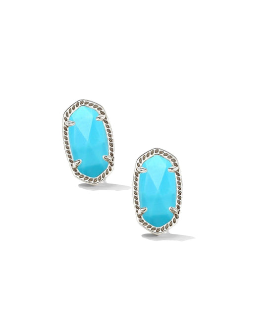 Kendra Scott Ellie Stud Earrings Silver Turquoise Magnesite-Earrings-Kendra Scott-Created - 01/15/24, E6031RHD-The Twisted Chandelier