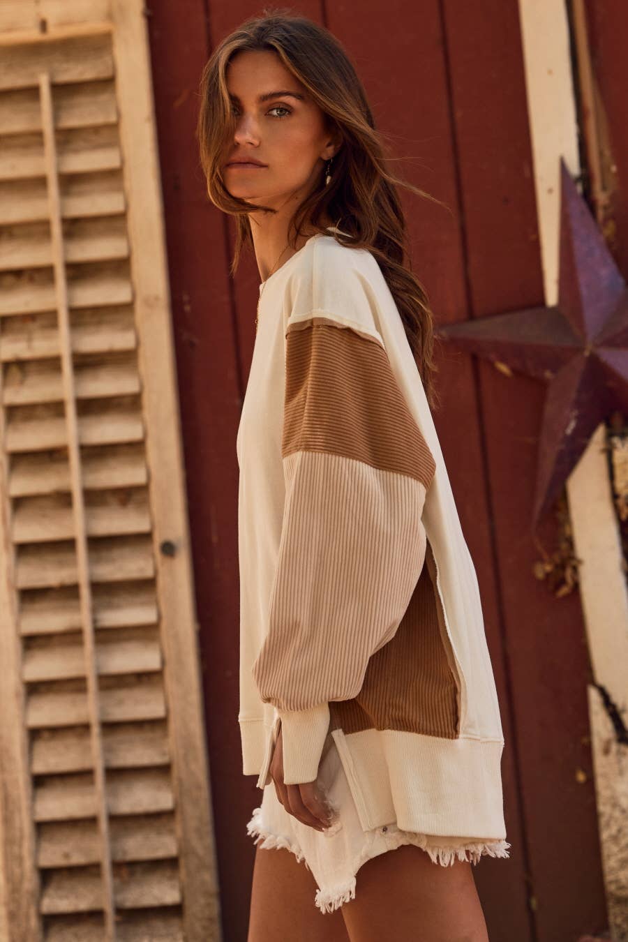 Tate Color Block Oversized Pullover - Plus-Oddi-Tops Collection-The Twisted Chandelier