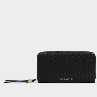Nova Woven Texture Large Wallet - Black