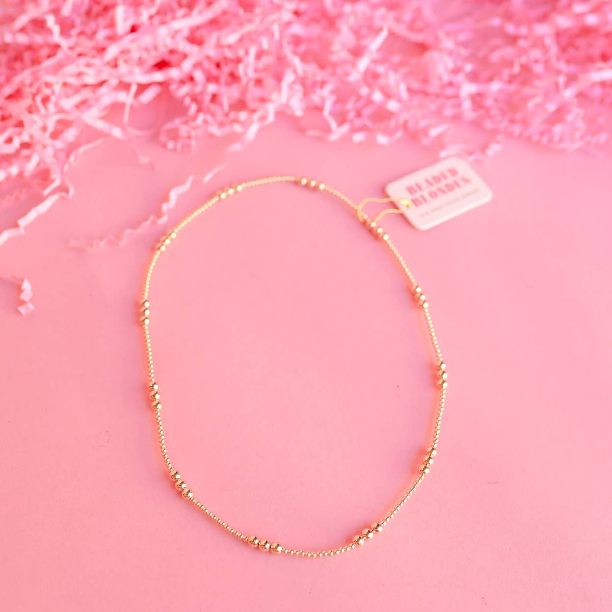 ILY Gold Beaded Necklace-Beaded Blondes-The Twisted Chandelier