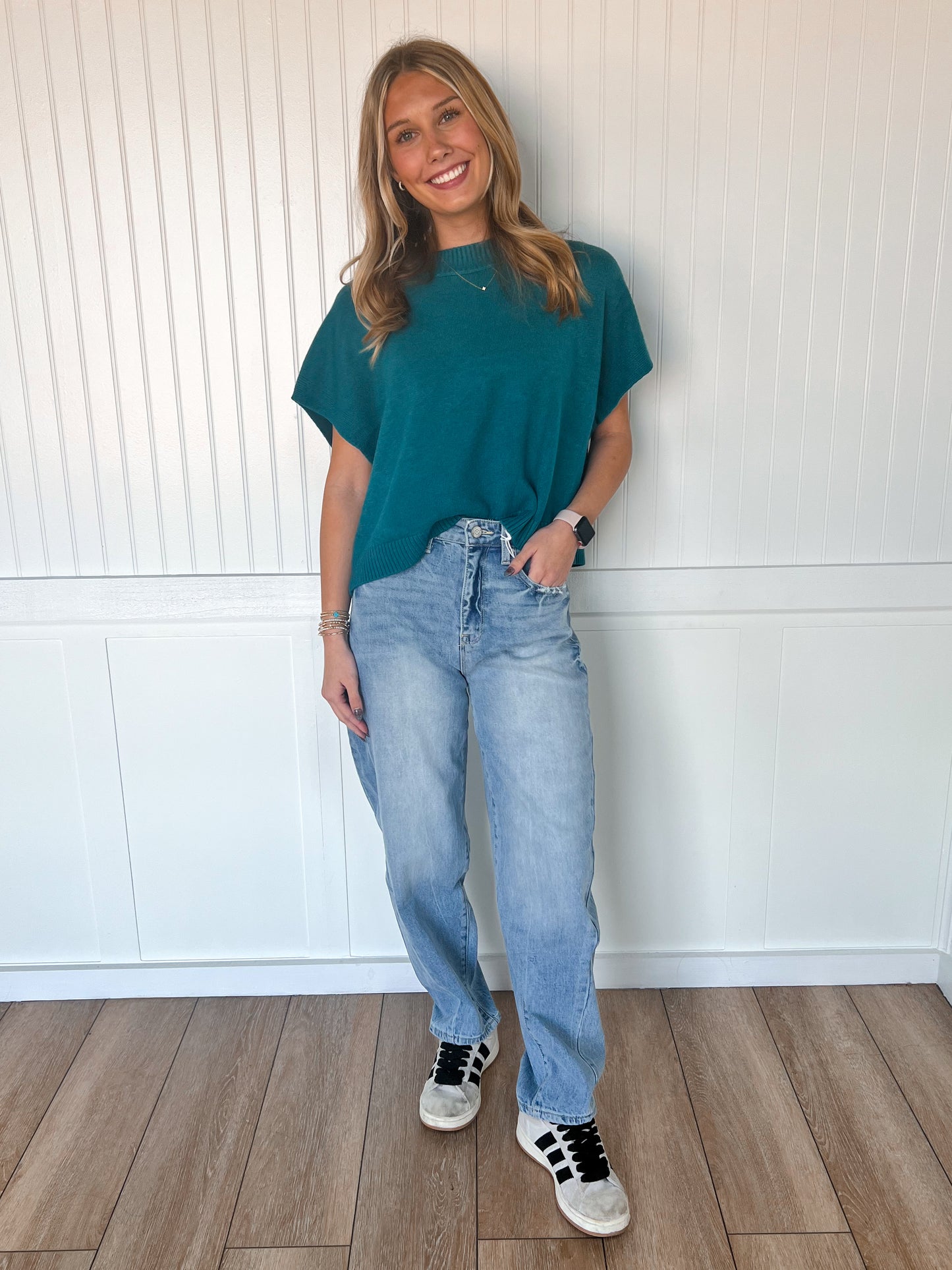 Sadie Side Seam Detailing High Rise Comfort Barrel Jeans-Petra153-bottoms,FD 01/08/26,P1305X-LM-The Twisted Chandelier