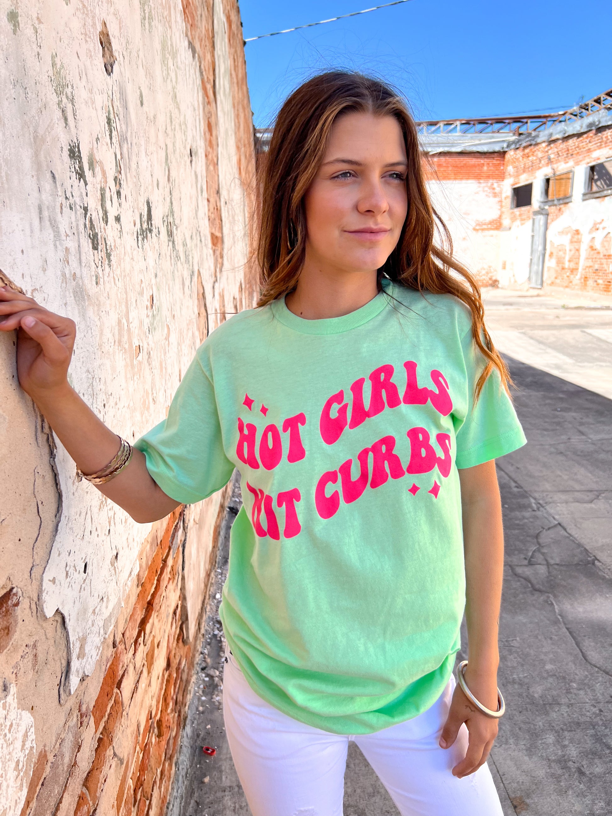 Hot Girls Hit Curbs Graphic Tee-Graphic T-Shirt-The Twisted Chandelier-04/25, 05/27/24, 1st md-The Twisted Chandelier