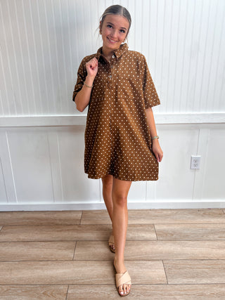 Dallas Polka Dot Denim Shirt Dress