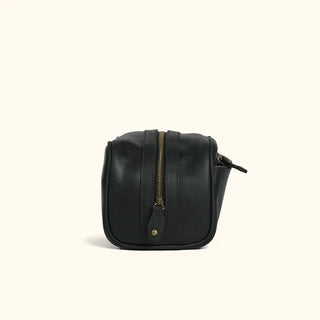 Black Leather Dopp Kit Travel Toiletry Bag-Bag-Immart Global LLC-Brandable,Men's-The Twisted Chandelier