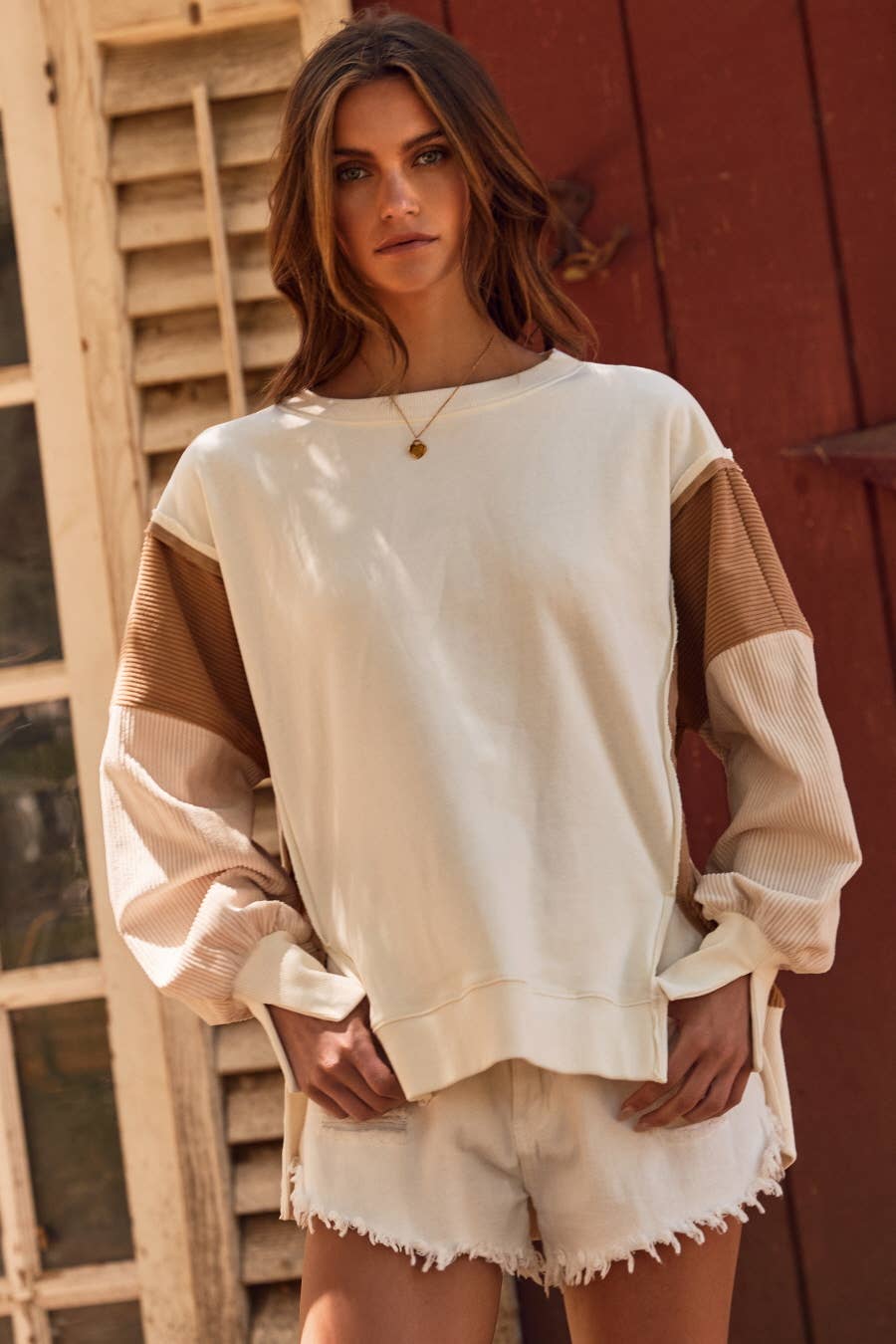 Tate Color Block Oversized Pullover - Plus-Oddi-Tops Collection-The Twisted Chandelier