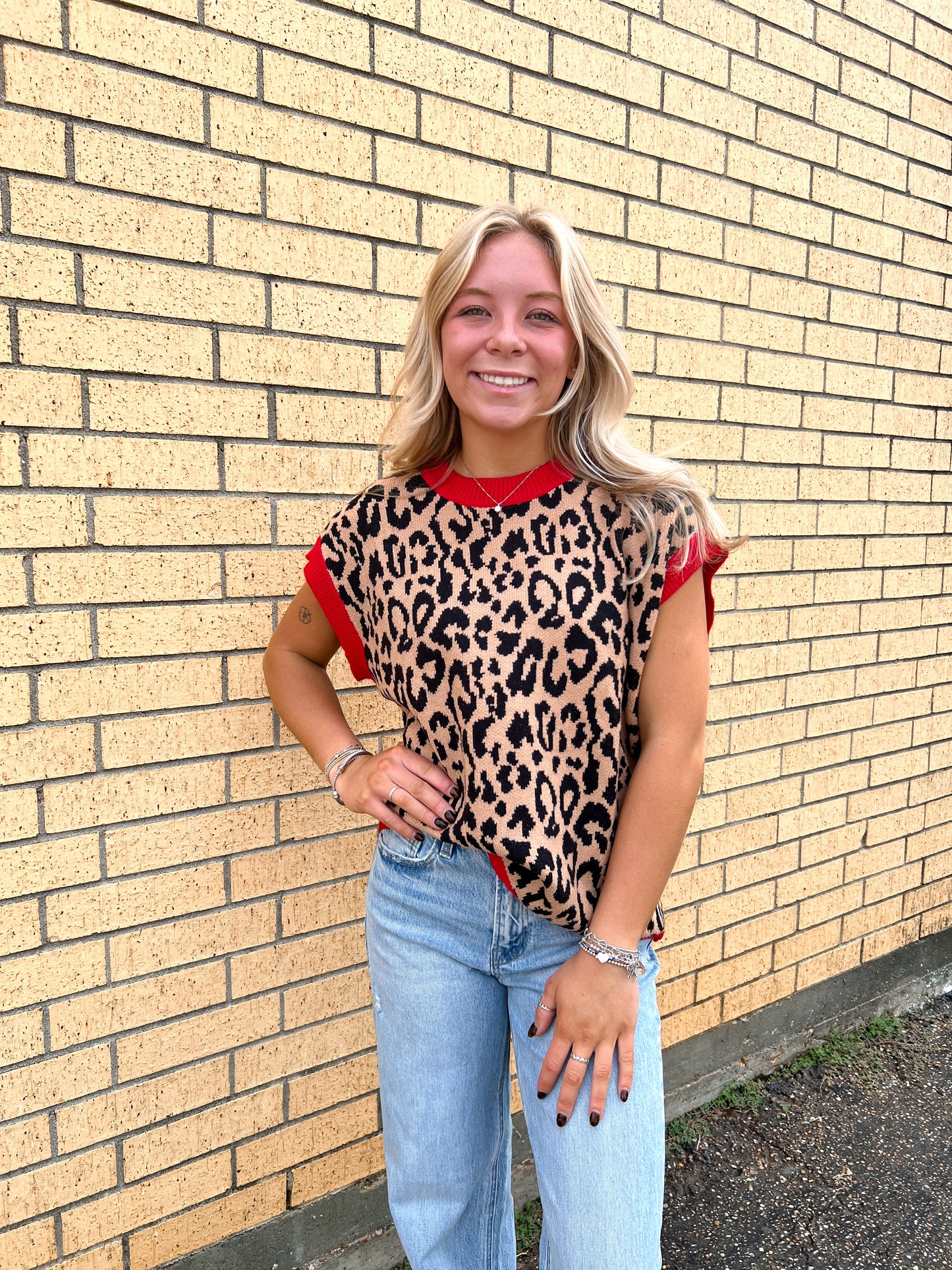 Sasha Leopard Print Sleeveless Knit Sweater Vest-TOPS-Sewn and Seen-Bin C4,FD 09/22/25,Tops Collection-The Twisted Chandelier
