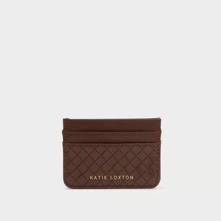Nova Woven Texture Card Holder - Chocolate