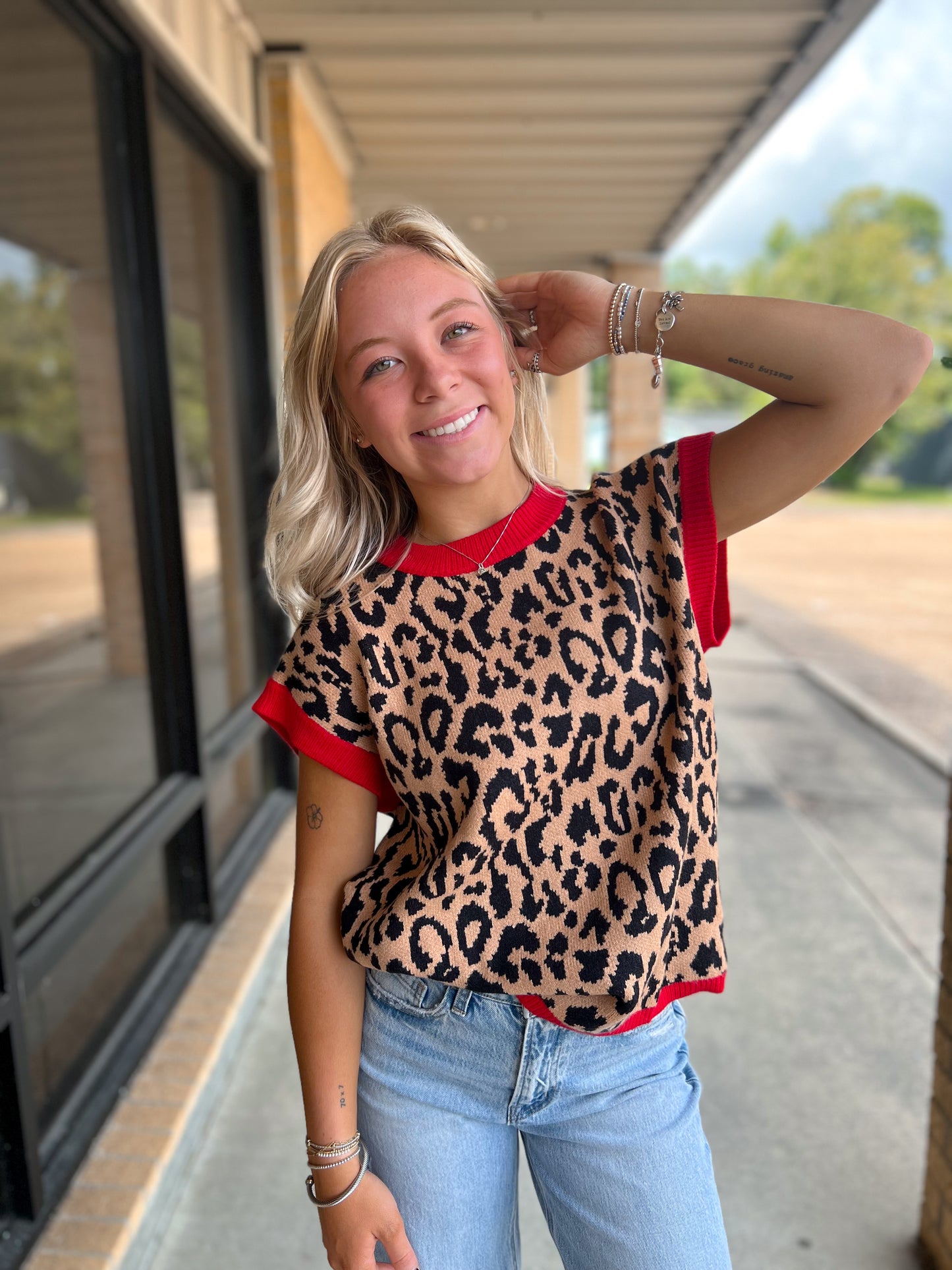 Sasha Leopard Print Sleeveless Knit Sweater Vest-TOPS-Sewn and Seen-Bin C4,FD 09/22/25,Tops Collection-The Twisted Chandelier