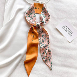 Soft Silky Skinny Twilly Scarf Necklace Wrap-JOSSLYN by wall to wall-The Twisted Chandelier