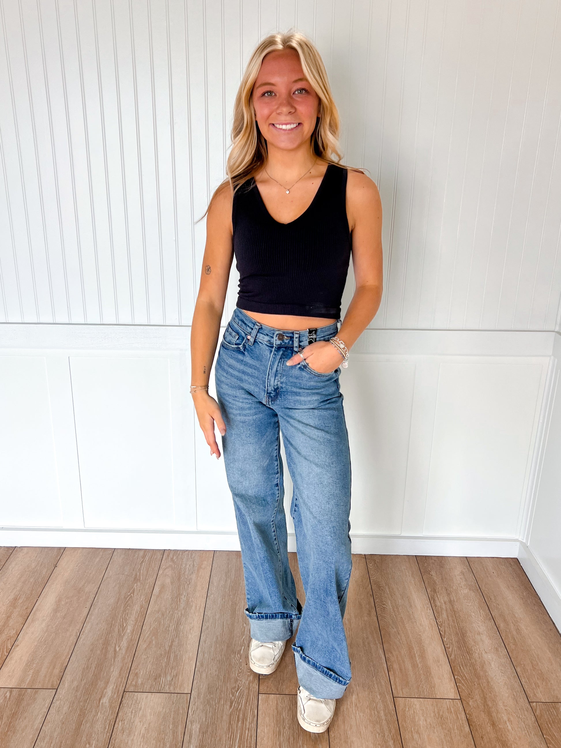 Jordan Seamless Sleeveless UV Neck Reversible Tank Top - Black-By Together-Bin B5,FD 08/26/25,Tops Collection-The Twisted Chandelier