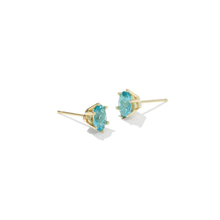 Kendra Scott Cailin Crystal Stud Earrings Gold Aqua Crystal