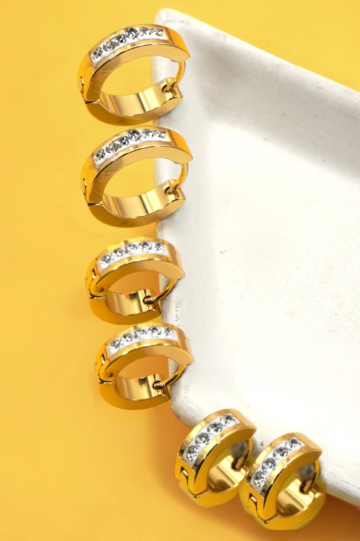 18K Stainless Steel Waterproof Tarnish Free Trio Earrings-JOSSLYN by wall to wall-40E452-The Twisted Chandelier