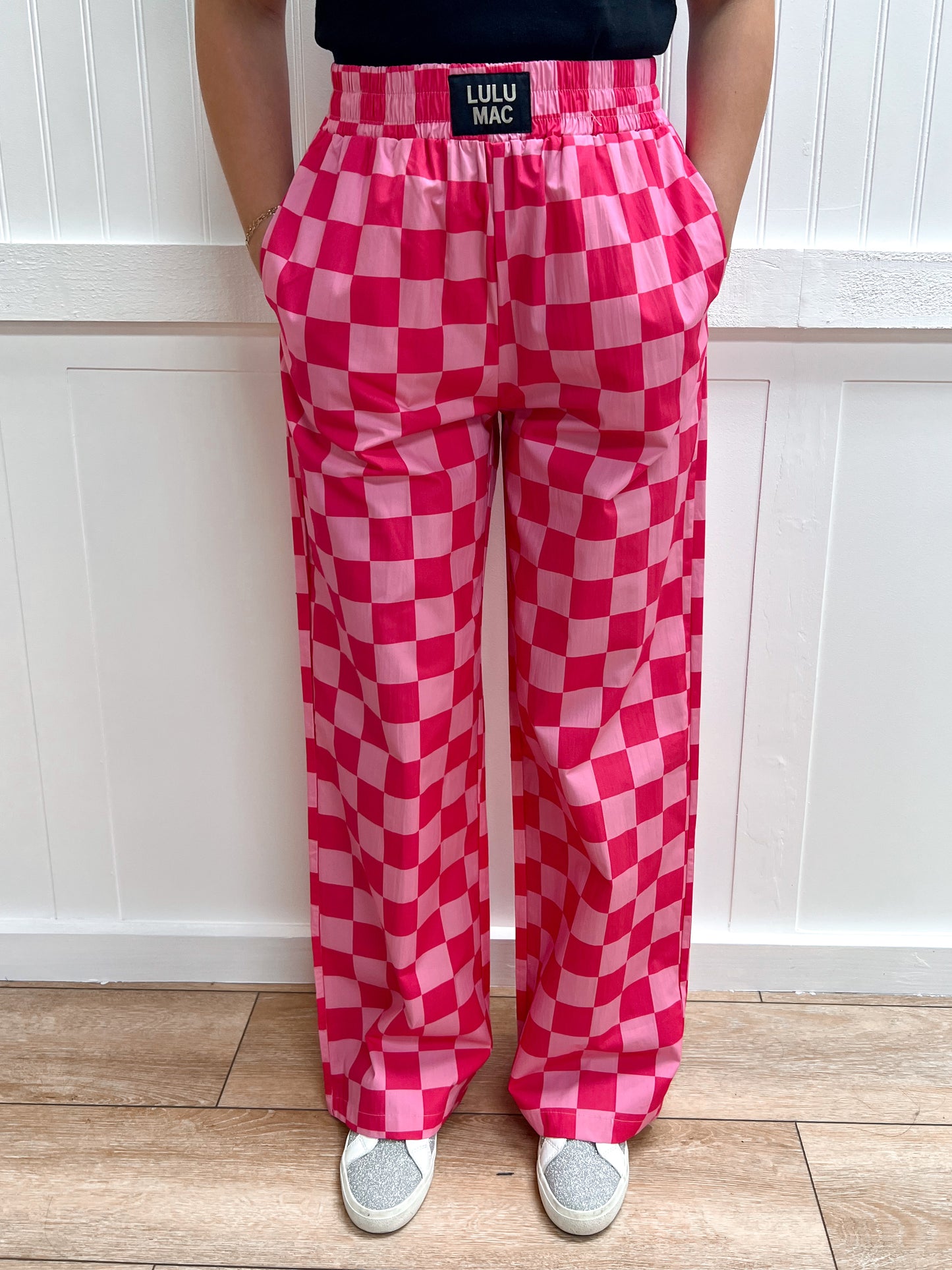 Maisie Pink Checkered Pants-Girlie Girl Originals-bottoms,FD 02/03/26-The Twisted Chandelier