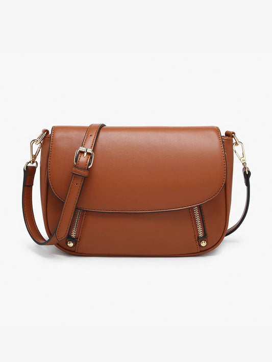 Lindsay Dual Zip Flapover Crossbody-Jen & Co.-FD 11/18/24-Brown-The Twisted Chandelier