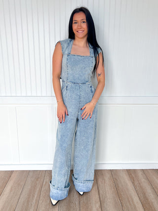 Rosie Ruffled Denim Jumpsuit-Jumpsuits & Rompers-JADE BY JANE-DJR,FD 01/23/26,JJS5035-The Twisted Chandelier