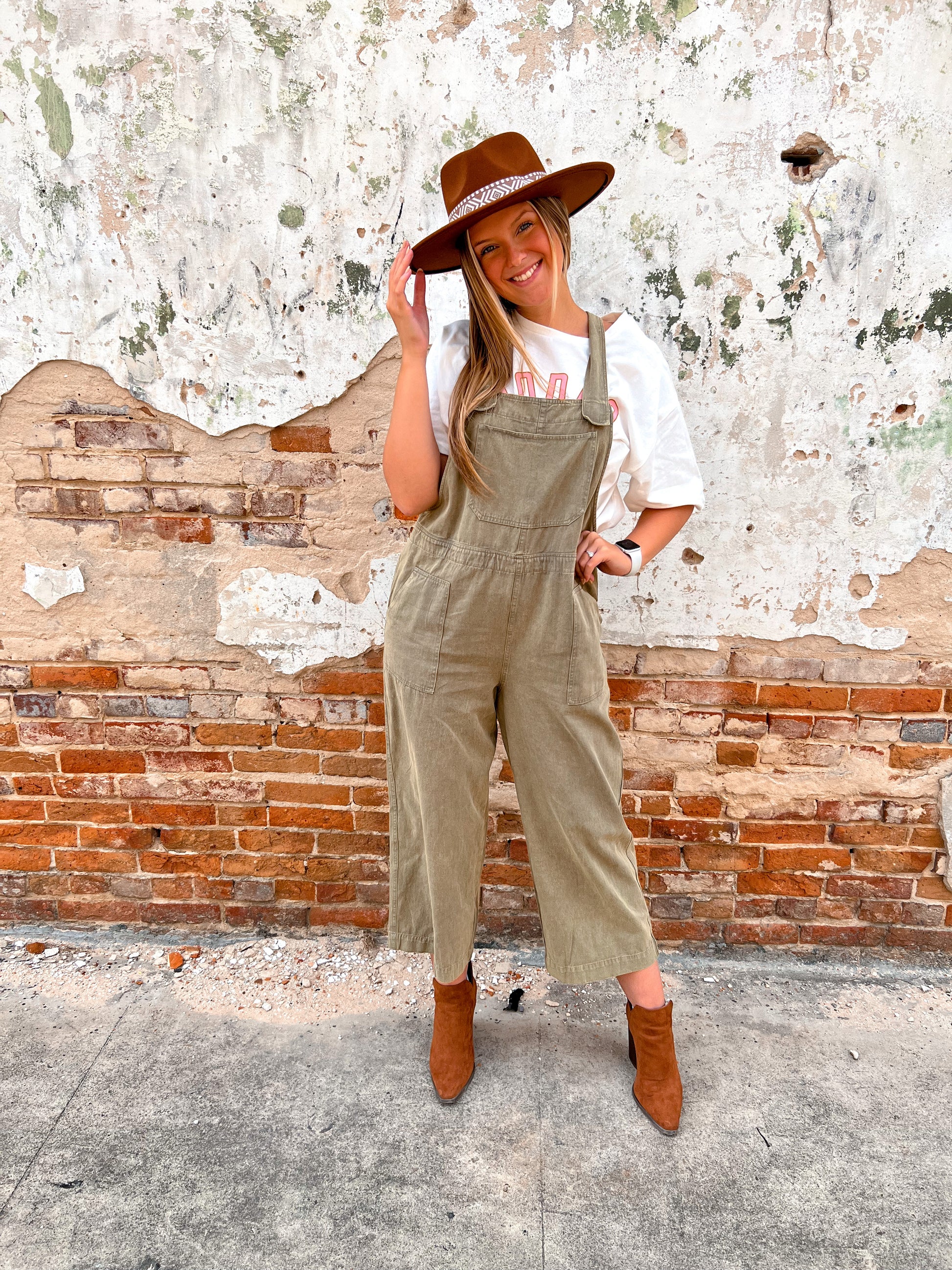 Wide Leg Jumpsuit with Velcro Shoulder Straps-Jumpsuits & Rompers-polagram-BIN A5-The Twisted Chandelier