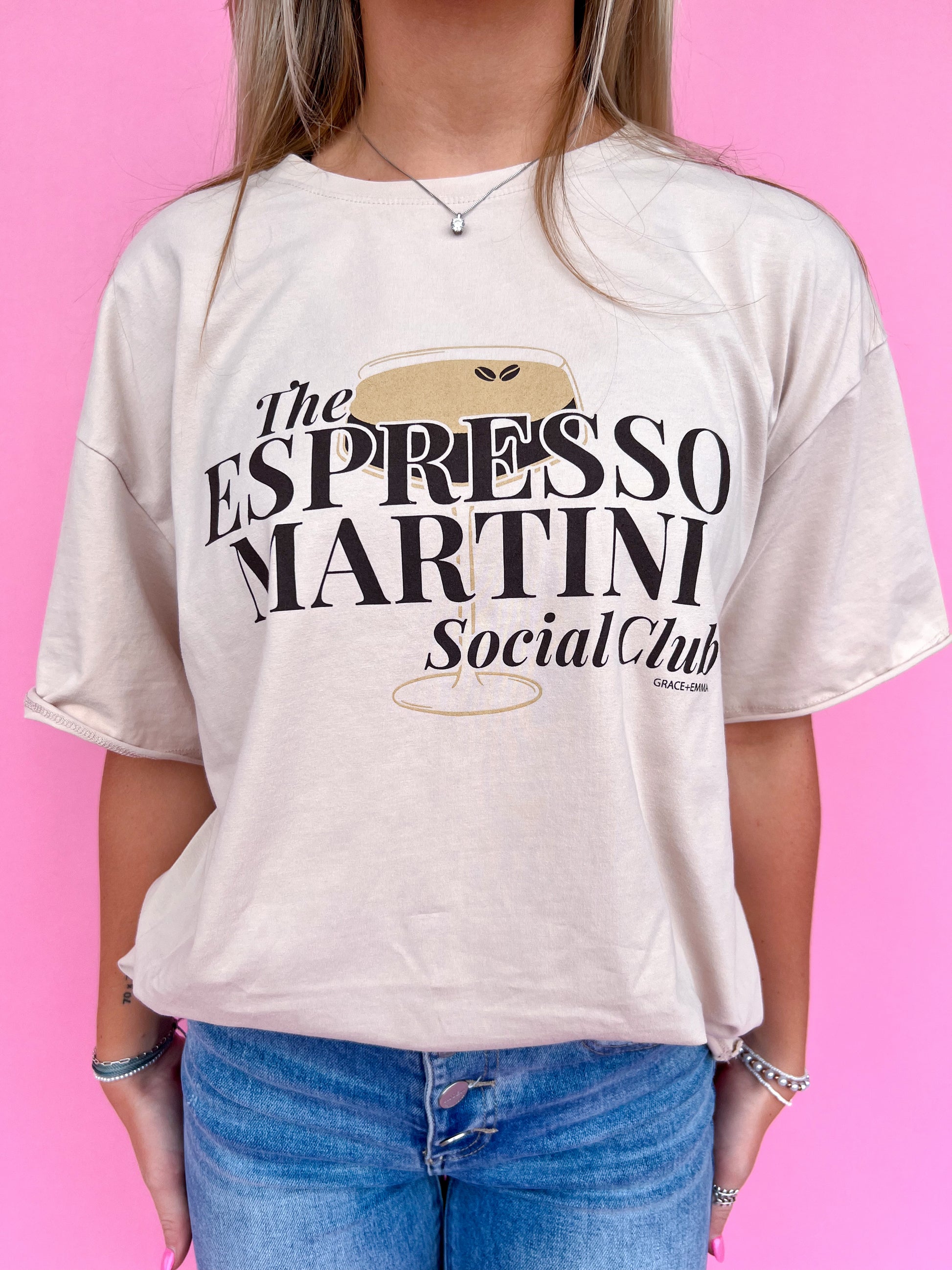 The Espresso Martini Social Club Tee-Top-Southern Grace Wholesale-11/11/24,1st md,7821B,BIN A5,Max Retail,Tops Collection-The Twisted Chandelier