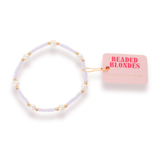 Pastel Lilac Pearl Bracelet-Beaded Blondes-The Twisted Chandelier