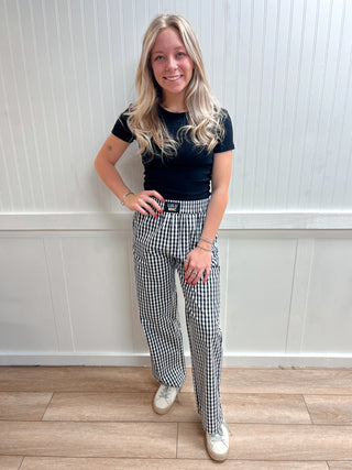Scout Black Gingham Pants-Girlie Girl Originals-bottoms,FD 03/12/26-The Twisted Chandelier