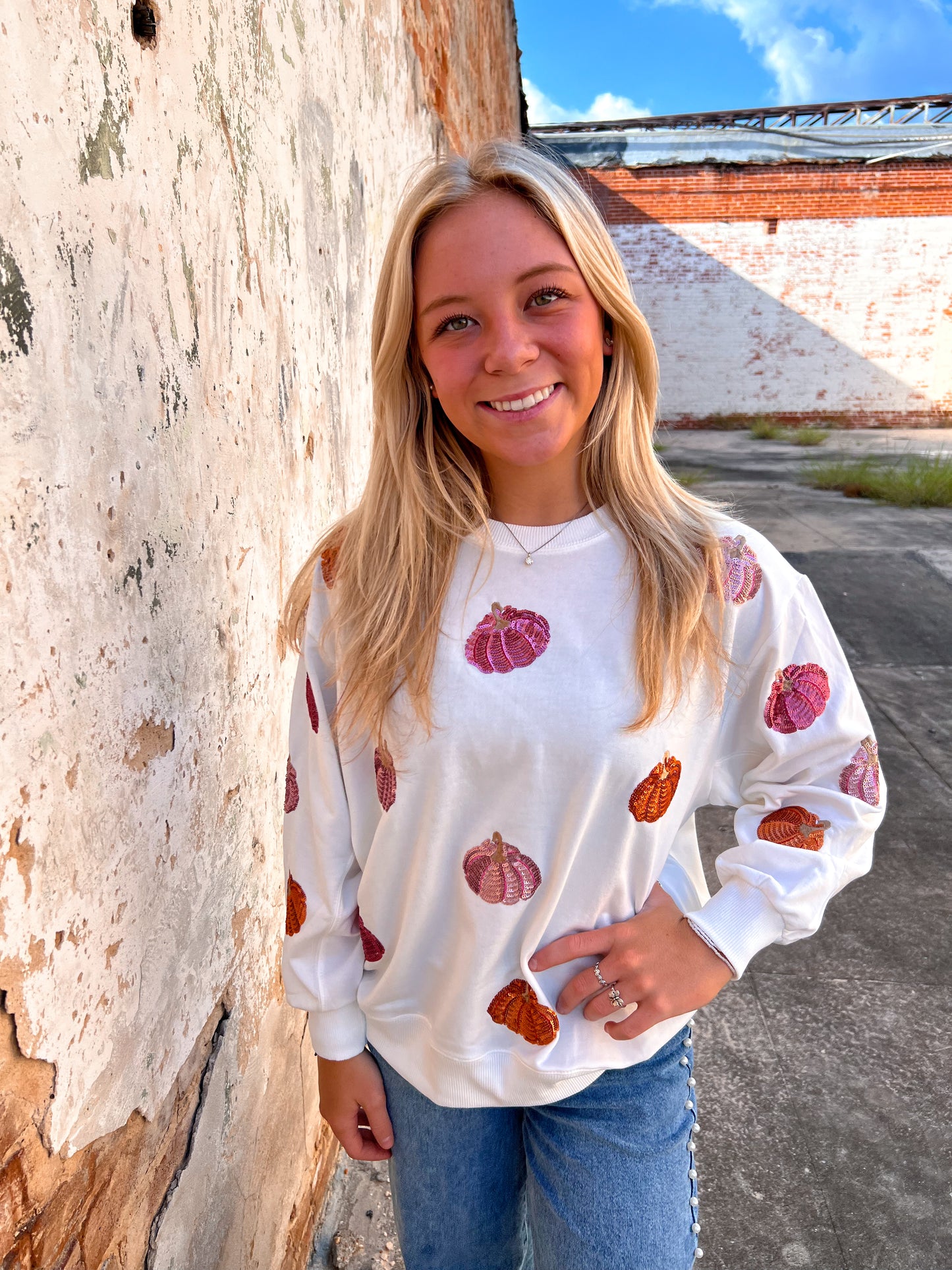 Mary Square Sarah Sweatshirt | Pumpkins