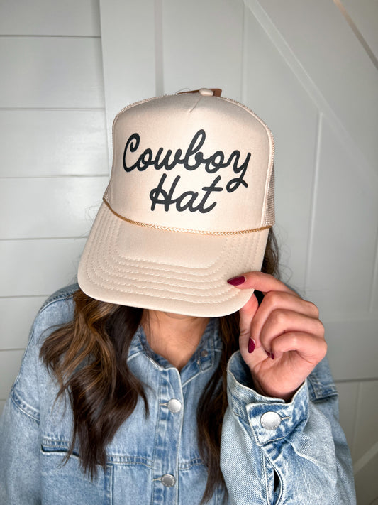 Cowboy Hat Snapback Foam Trucker Hat-Trucker Hat-Turquoise & Tequila-CR 04/21/25-The Twisted Chandelier