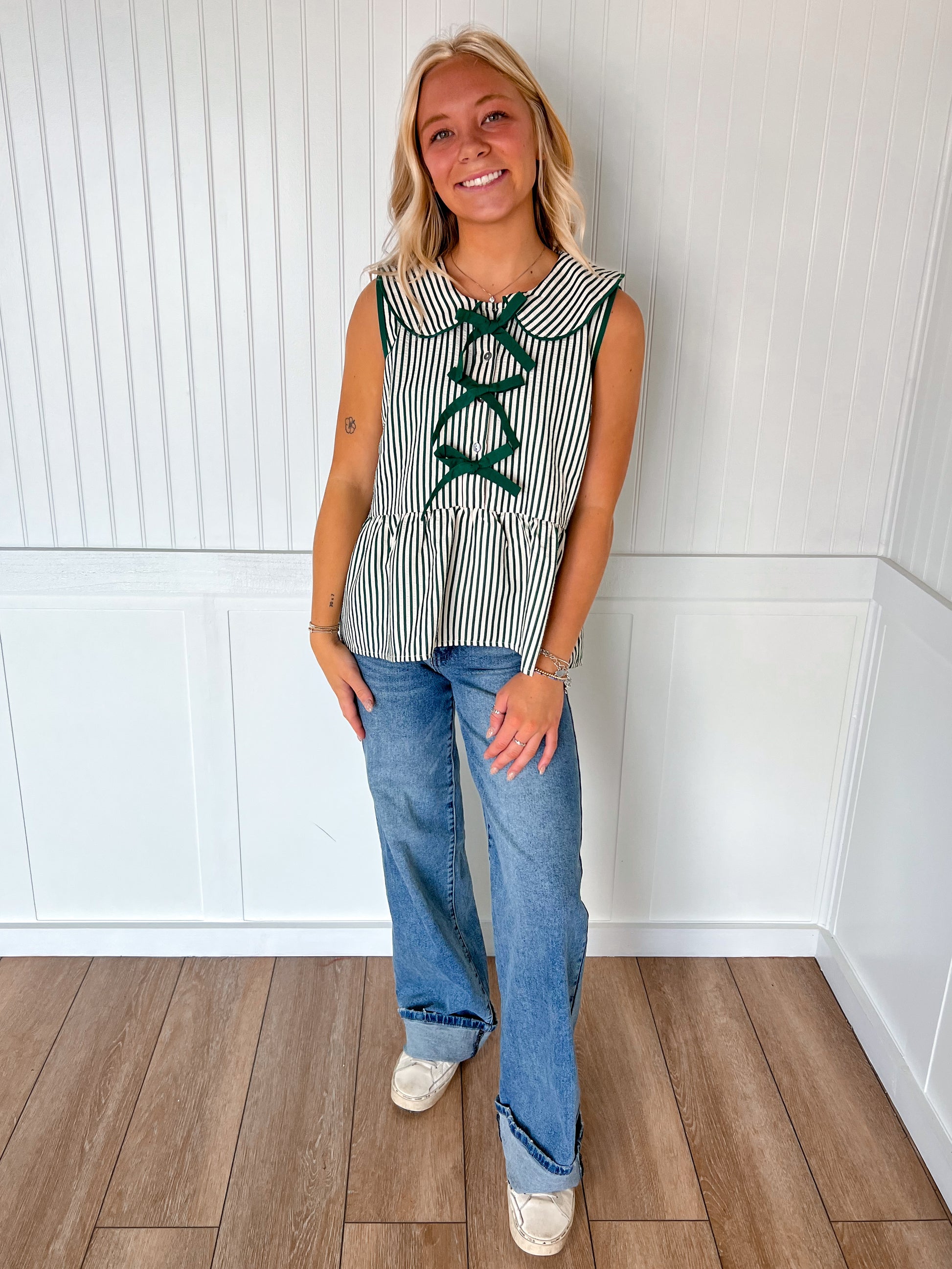 Lawis Sleeveless Collared Striped Top-TOP-She & Sky-BIN A2,FD 09/22/25,SY8533,Tops Collection-The Twisted Chandelier