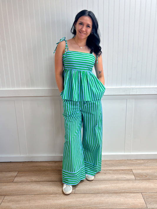 Maren Striped Adjustable Tie Shoulder Strap Top-ENTRO-FD 04/30/26,T30506,Tops Collection-The Twisted Chandelier