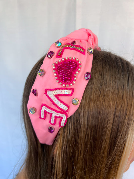 Love Knot Headband Pink-Headband-Kenze Pannee-00360495-The Twisted Chandelier