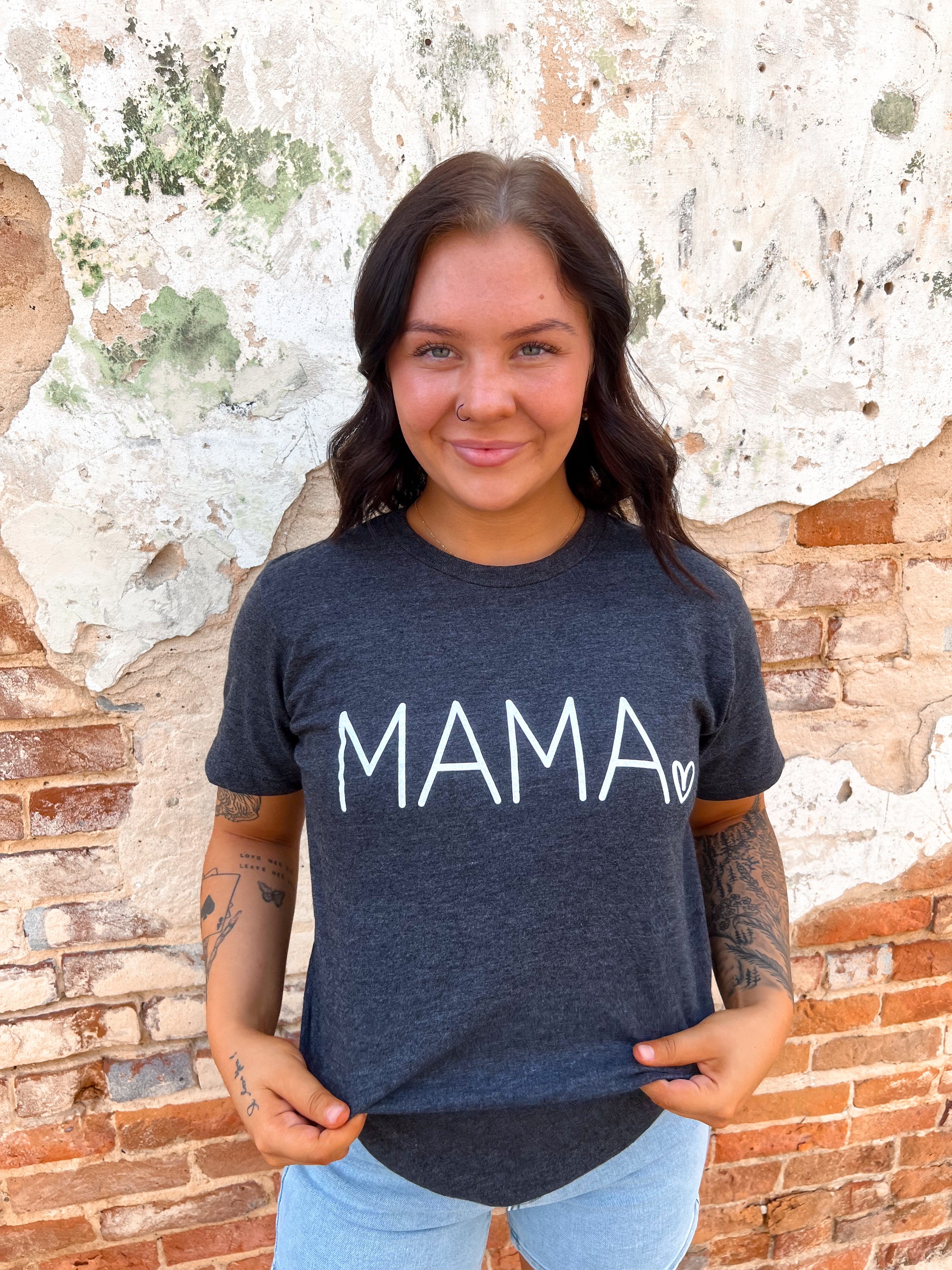 Mama Heart Graphic Tee-Apparel & Accessories-D&E Tees-BIN D2, FD 05/07/24-The Twisted Chandelier