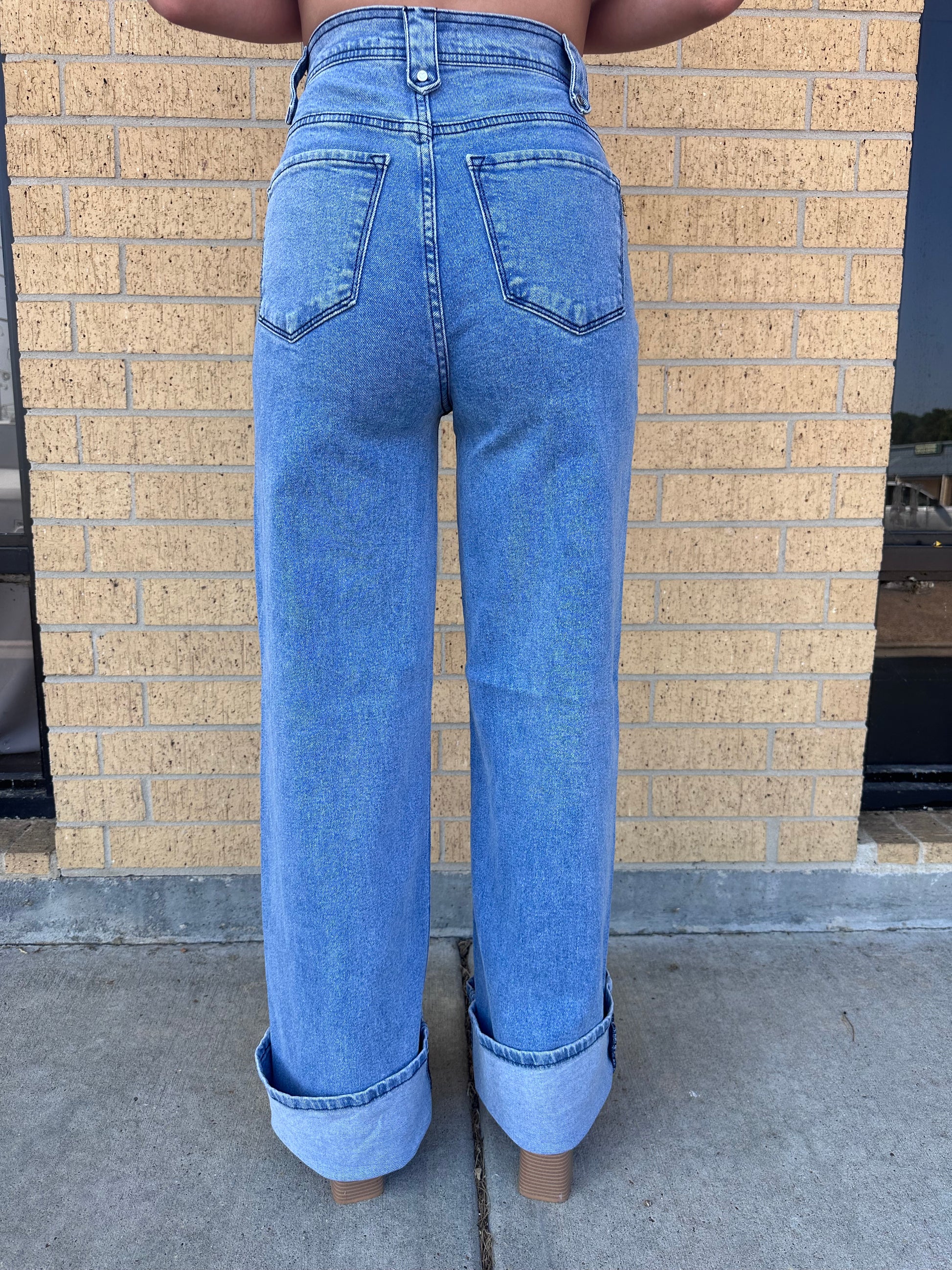 Sutton Wide Leg Medium Stone Rigid Comfort Stretch Jeans-Vibrant M.i.U-BIN A2,bottoms-The Twisted Chandelier