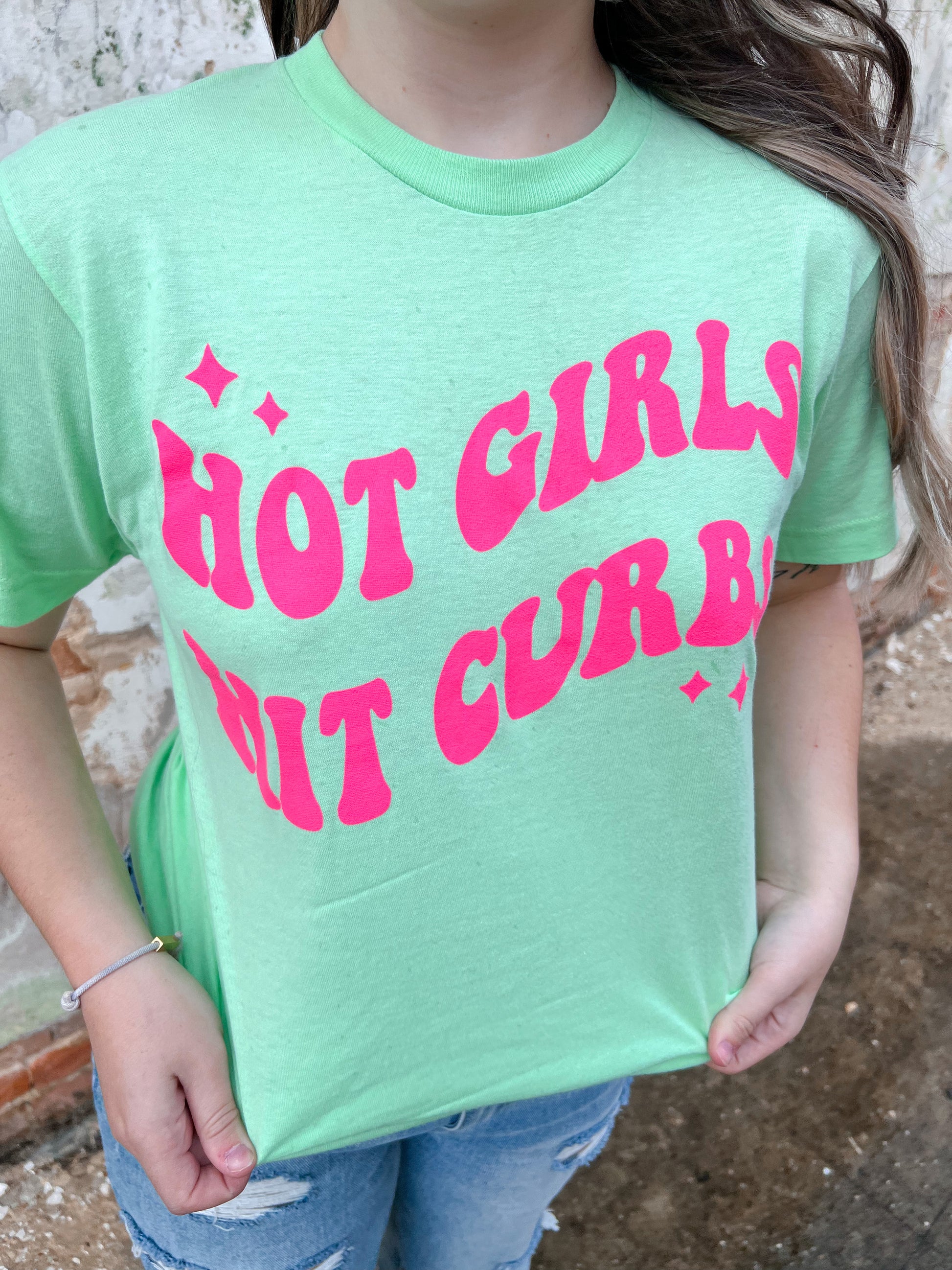 Hot Girls Hit Curbs Graphic Tee-Graphic T-Shirt-The Twisted Chandelier--The Twisted Chandelier