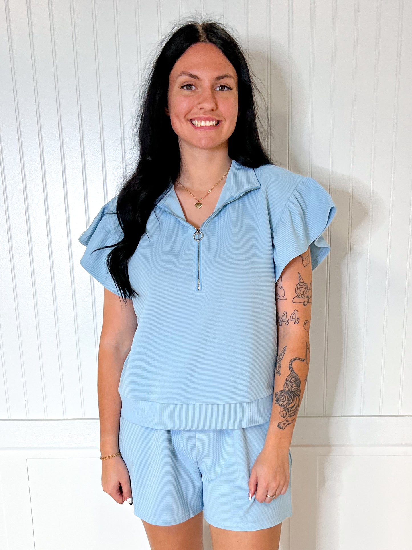 Isla Ribbed Jacquard Track Suit Shorts-Oddi-Bin B1,bottoms,FD 08/12/25,OGP 35.99-The Twisted Chandelier