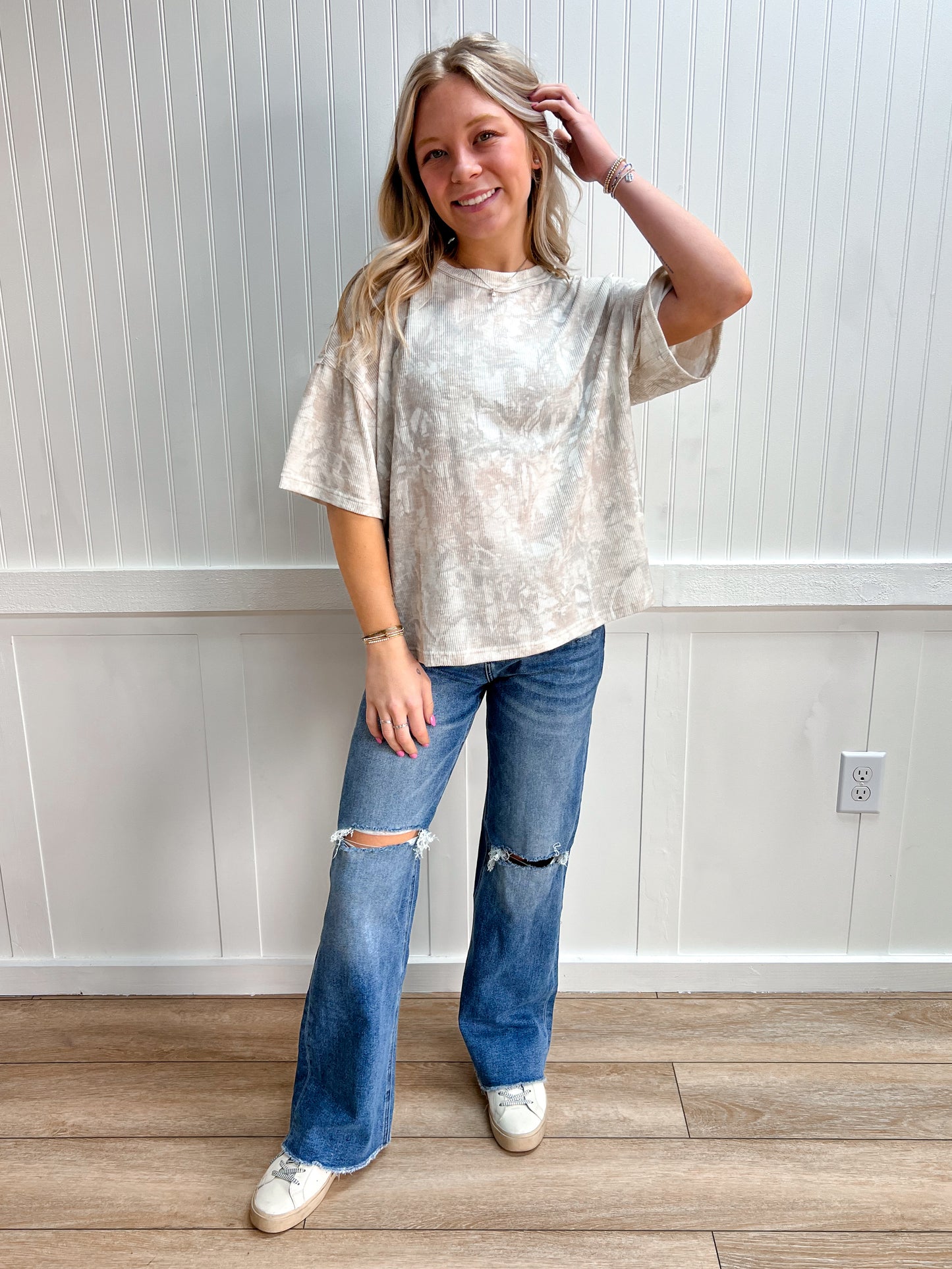 Stevie Camo Ribbed Loose Fit Shirt-Papermoon-FD 02/25/26,PT51002,Tops Collection-The Twisted Chandelier