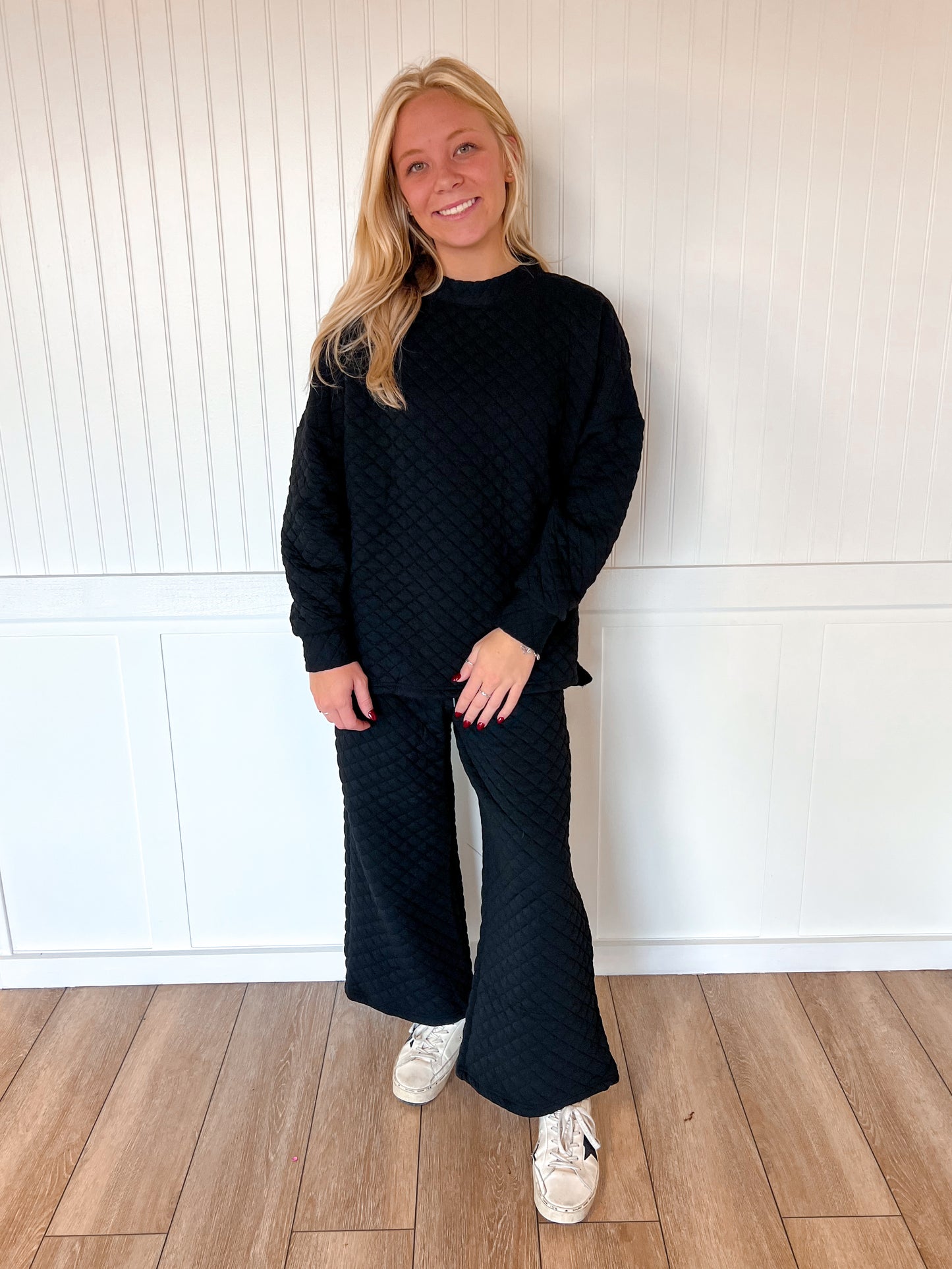 Karen Solid Warm Quilted Matching Set-BEESON RIVER-Xl-Black-The Twisted Chandelier