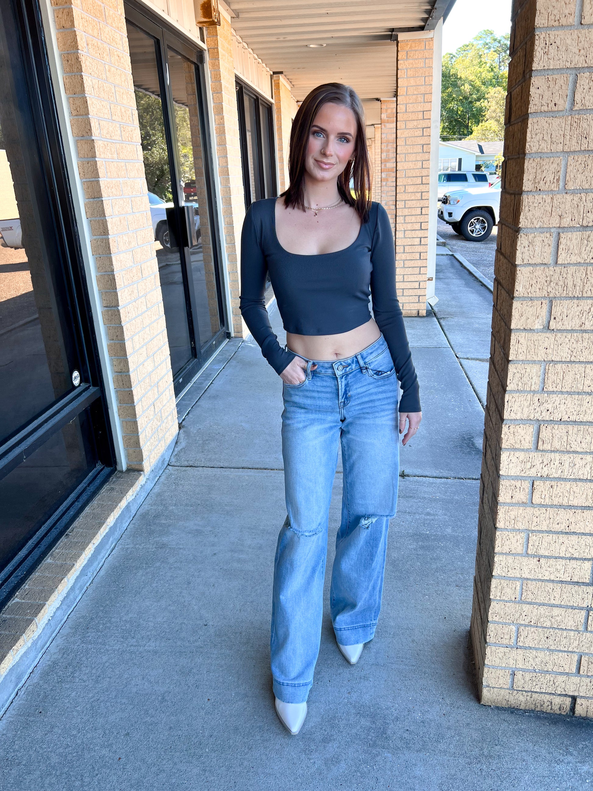 Katie Scoop Neck Long Sleeve Knit Crop Top-Long Sleeve Top-blu pepper-CR 08/21/24,Tops Collection-The Twisted Chandelier