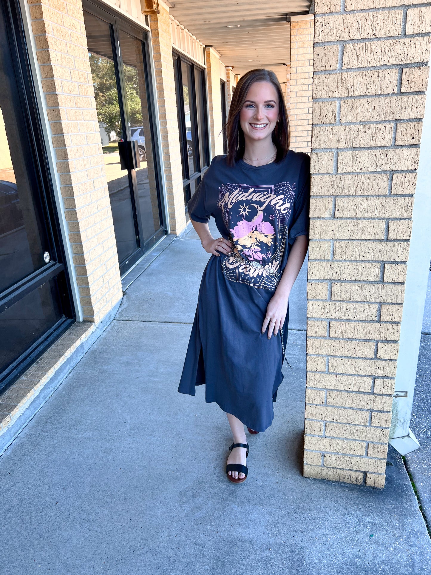 Midnight Dreamer Graphic Dress-Dresses-tres bien-& Jumpsuits,04/21/25,05/27/24,11/28/23 md,1st md,DJR,Dresses,Max Retail,Rompers,western & concert-The Twisted Chandelier