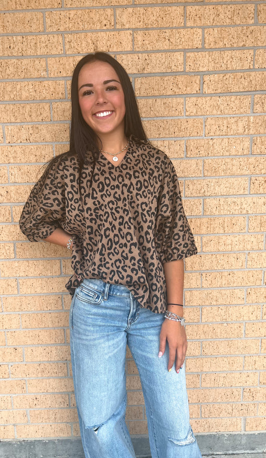 Nyx Drop Shoulder Leopard Top-top-jodifl-Bin C5,FD 08/26/25,G14258-2,Tops Collection-The Twisted Chandelier