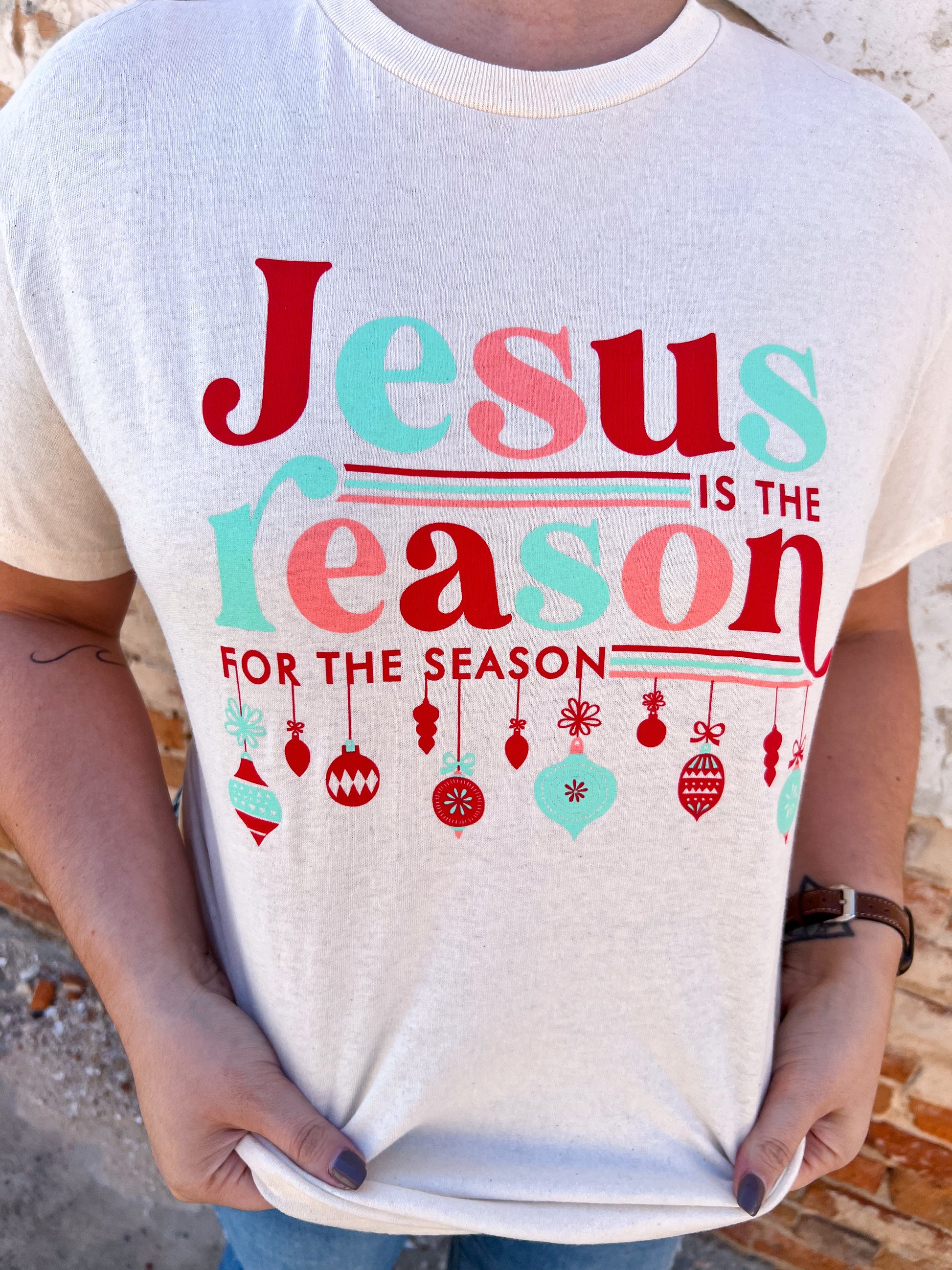 Jesus Is The Reason For The Season Christmas T-Shirt-Shirts & Tops-Tees2urdoor-BIN C1, BMFCT, orange-The Twisted Chandelier